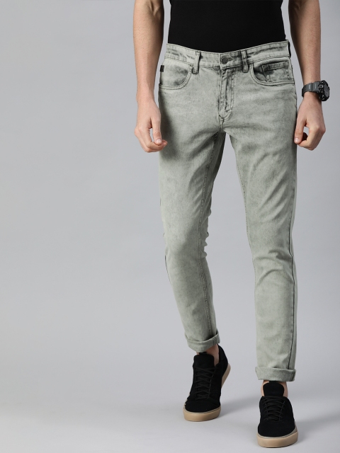 

WROGN Men Grey Slim Fit Mid-Rise Clean Look Stretchable Jeans
