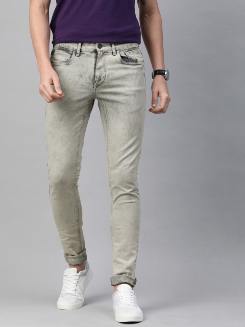 

WROGN Men Grey Skinny Fit Mid-Rise Clean Look Stretchable Jeans