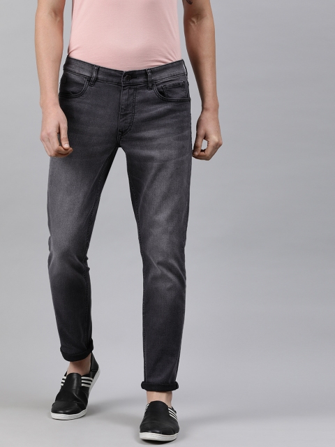 

WROGN Men Charcoal Slim Fit Mid-Rise Clean Look Stretchable Jeans