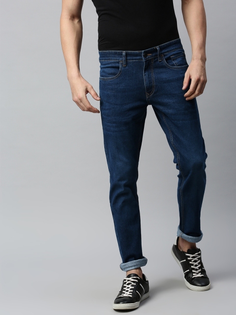 

WROGN Men Navy Blue Slim Fit Mid-Rise Clean Look Stretchable Jeans