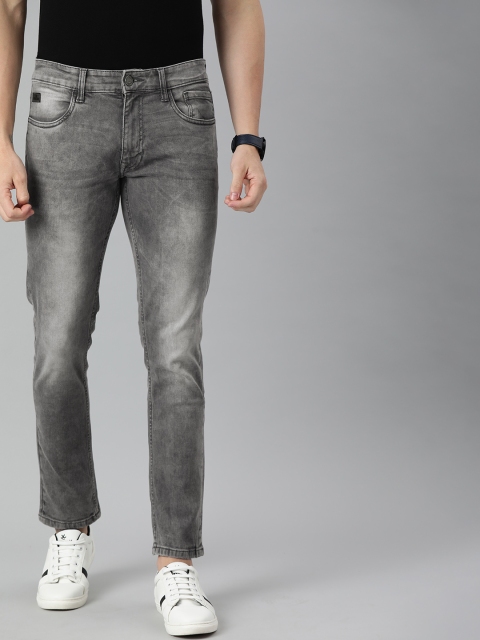 

WROGN Men Grey Slim Fit Mid-Rise Clean Look Jeans