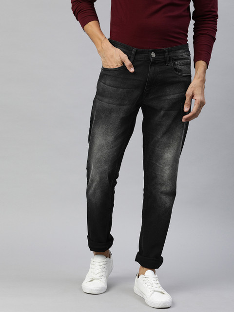 

WROGN Men Black Slim Fit Mid-Rise Clean Look Stretchable Jeans