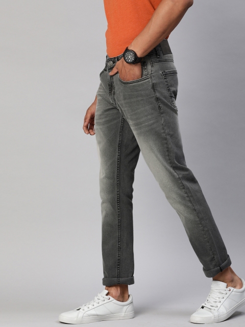 

WROGN Men Grey Slim Fit Mid-Rise Clean Look Stretchable Jeans