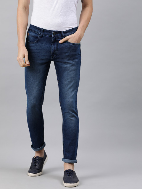 

WROGN Men Blue Slim Fit Mid-Rise Clean Look Stretchable Jeans