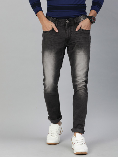 

WROGN Men Black Slim Fit Mid-Rise Clean Look Stretchable Jeans