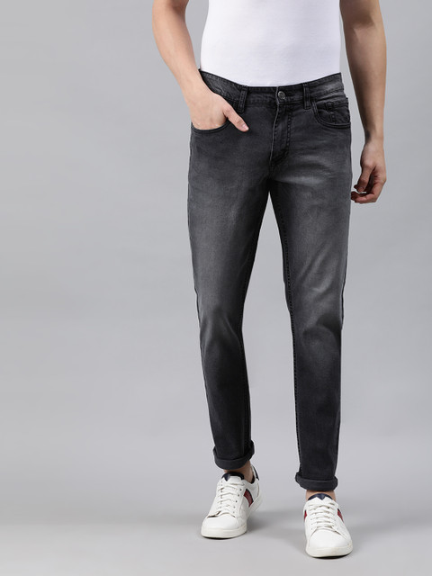 

WROGN Men Grey Slim Fit Mid-Rise Clean Look Stretchable Jeans