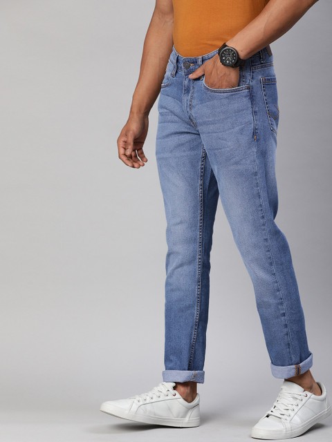 

WROGN Men Blue Slim Fit Mid-Rise Clean Look Jeans
