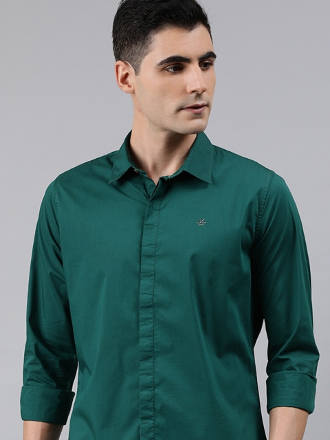 

WROGN Men Green Slim Fit Solid Casual Shirt