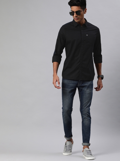 

WROGN Men Black Slim Fit Solid Casual Shirt