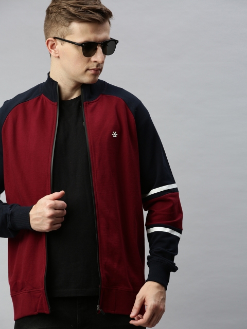 

WROGN Men Maroon Slim Fit Solid Sweatshirt