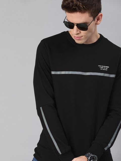 

WROGN Men Black Solid Sweatshirt