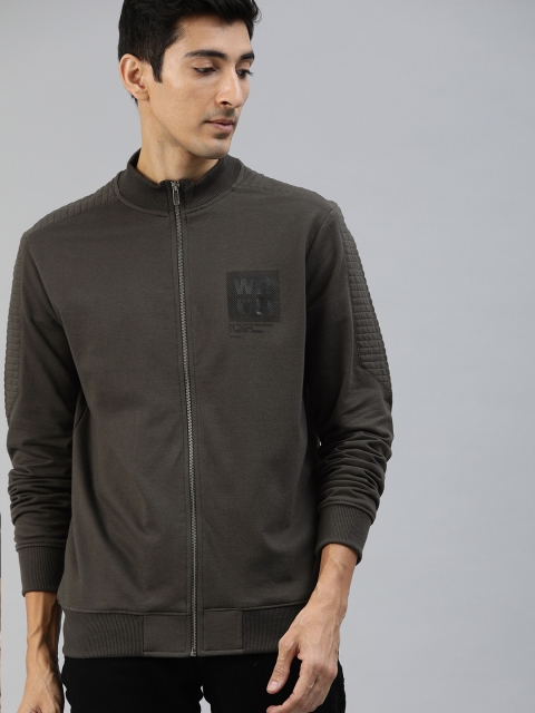 

WROGN Men Charcoal Grey Slim Fit Solid Sweatshirt