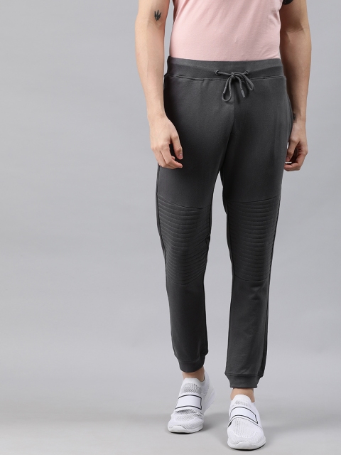 

WROGN Men Charcoal Grey Solid Slim Fit Joggers