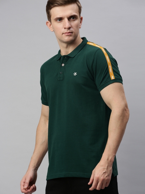 

WROGN Men Teal Green Solid Slim Fit Polo Collar T-shirt