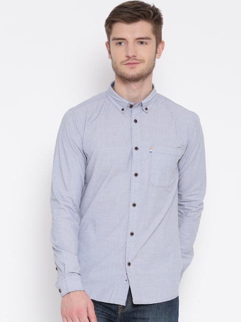 

People Blue Slim Casual Shirt
