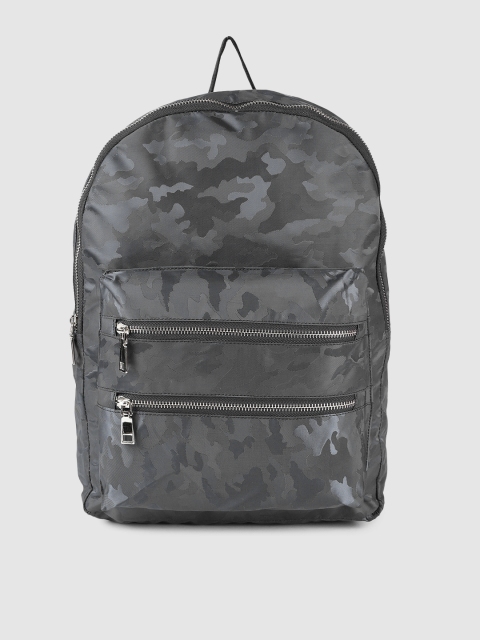 

DressBerry Women Grey Camouflage Backpack