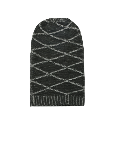 Unisex Grey Self Design Beanie