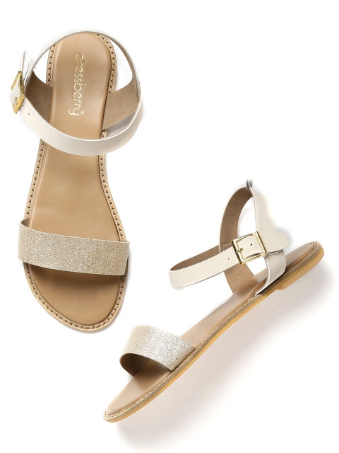 

DressBerry Women Beige Shimmery Flats