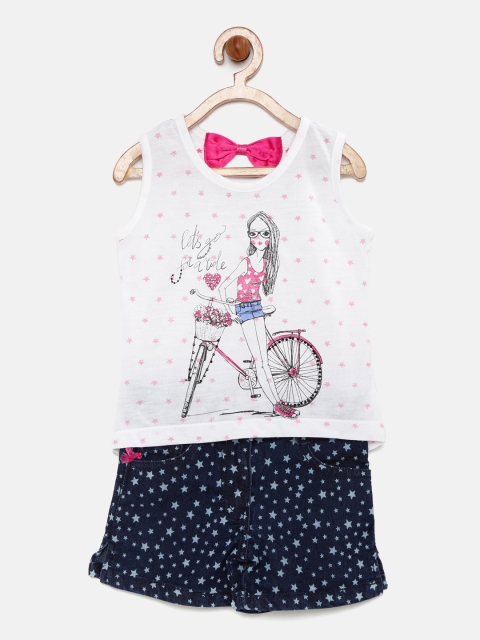 

Peppermint Girls White & Navy Clothing Set