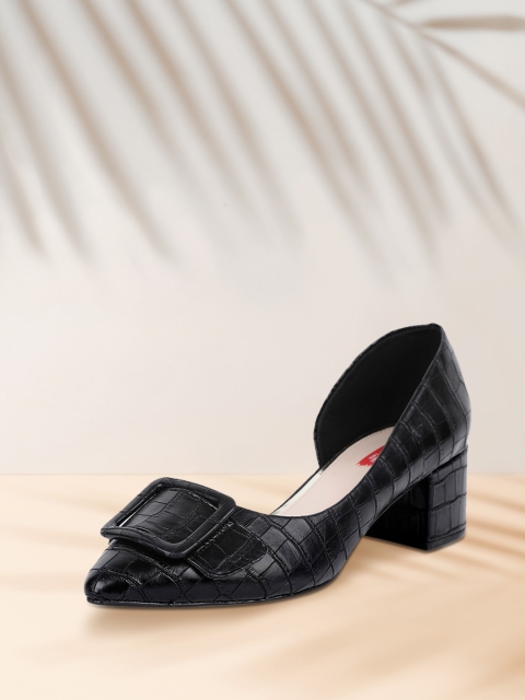 

Bata Women Black Textured Pumps