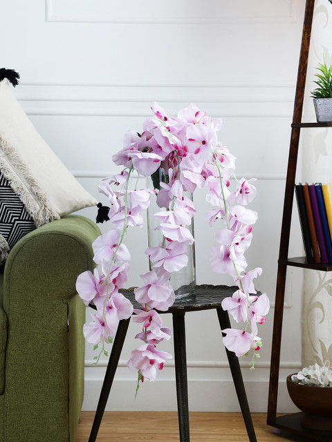 

OddCroft Pink & Green Artificial Flowing Orchid Flower Bunch