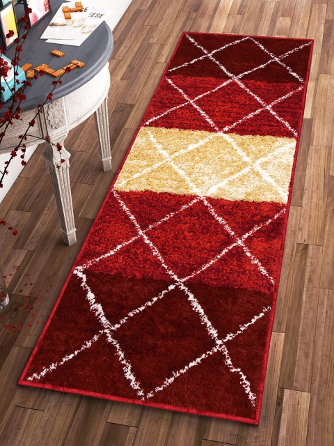 

Story@home Red & Beige Checked Indoor Soft Floor Runner