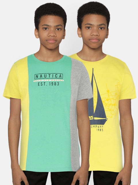 

Nautica Boys Pack of 2 Printed Round Neck T-shirts, Multi
