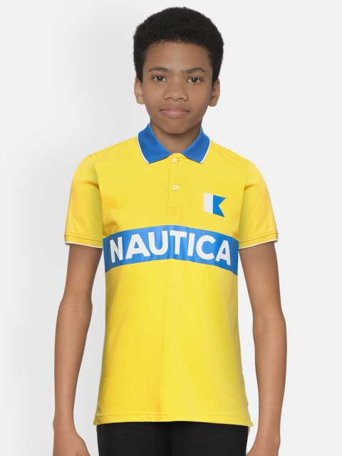 

Nautica Boys Yellow Printed Polo Collar T-shirt