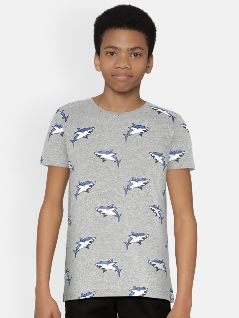 

Nautica Boys Grey Printed Round Neck T-shirt