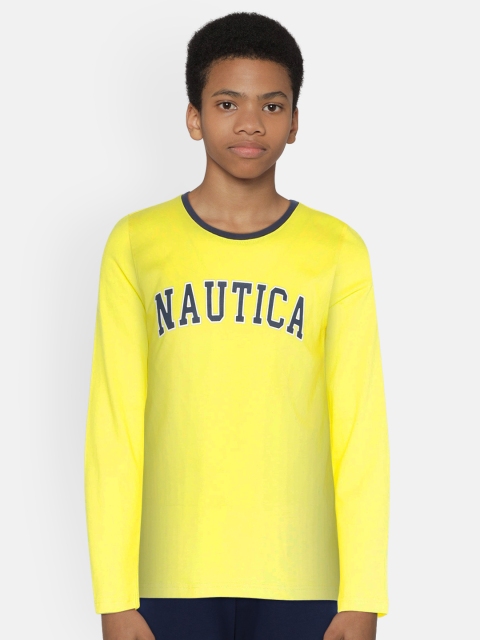 

Nautica Boys Yellow Printed Round Neck T-shirt