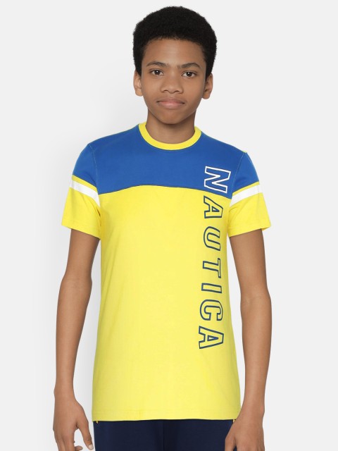 

Nautica Boys Yellow & Blue Colourblocked Round Neck T-shirt
