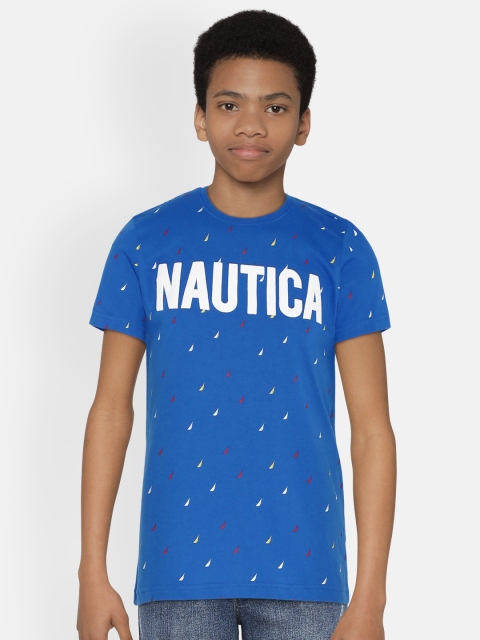 

Nautica Boys Blue Printed Round Neck T-shirt