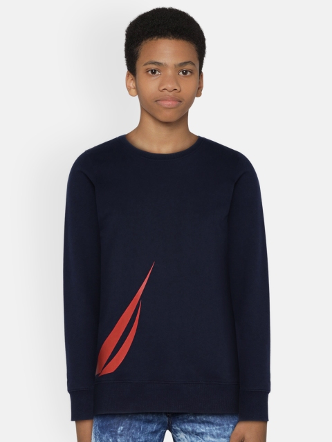

Nautica Boys Navy Blue Printed Sweatshirt