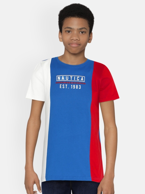 

Nautica Boys Multicoloured Colourblocked Round Neck T-shirt, Multi