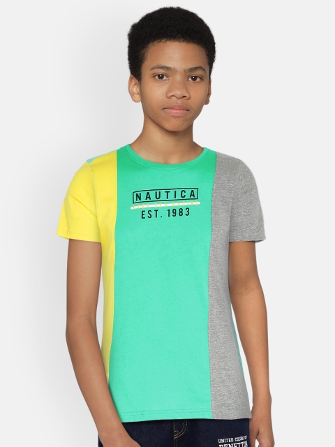 

Nautica Boys Multicoloured Colourblocked Round Neck T-shirt, Multi