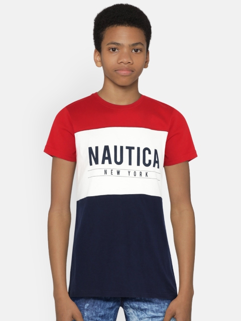 

Nautica Boys Multicoloured Colourblocked Round Neck T-shirt, Multi