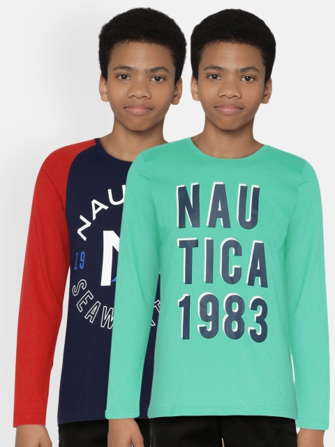 

Nautica Boys Pack of 2 Pure Cotton T-shirts, Green