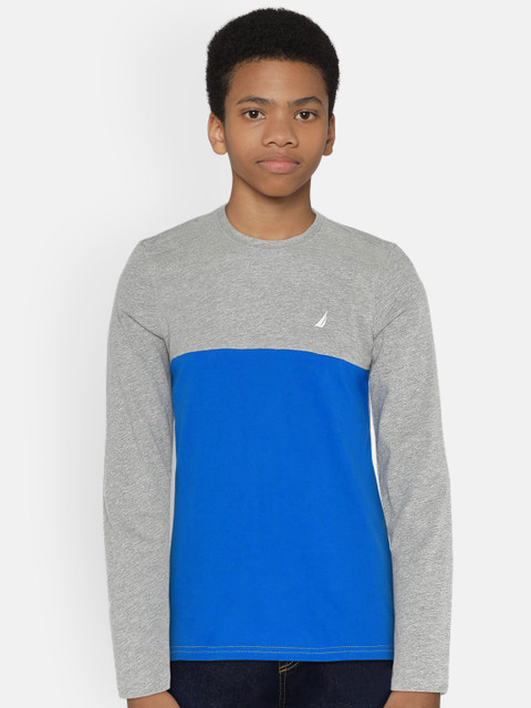 

Nautica Boys Multicoloured Solid Round Neck T-shirt, Multi