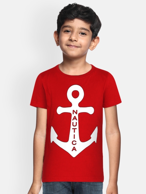 

Nautica Boys Red Printed Round Neck T-shirt