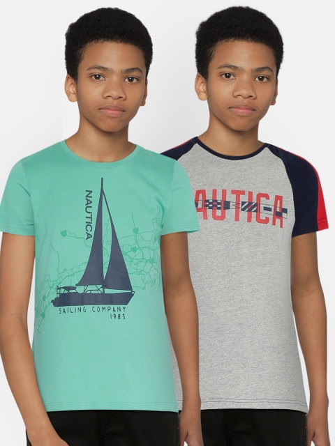 

Nautica Boys Pack of 2 Printed Round Neck T-shirts, Multi