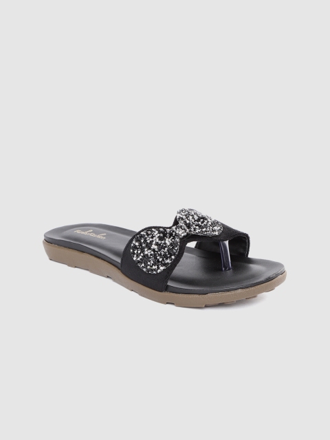 

Funku Fashion Women Black Embellished Open Toe Flats