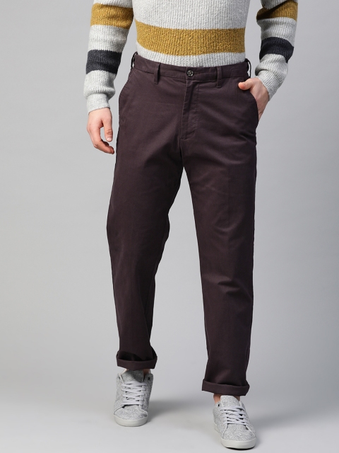 

Marks & Spencer Men Aubergine Regular Fit Solid Chinos, Burgundy