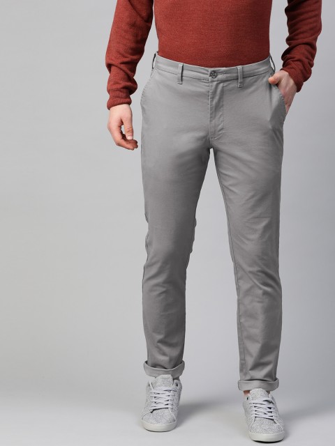 

Marks & Spencer Men Grey Slim Fit Solid Chinos