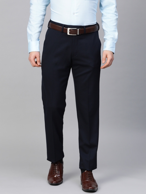 

Marks & Spencer Men Navy Blue Regular Fit Solid Formal Trousers