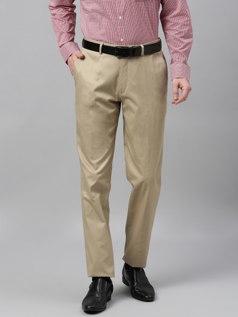 

Theme Men Beige Slim Fit Solid Regular Trousers