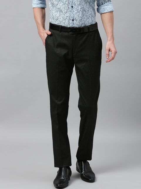 

Theme Men Black Slim Fit Solid Formal Trousers