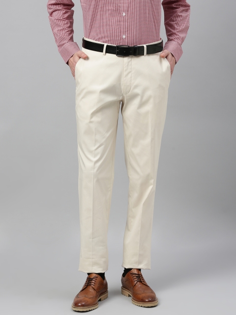 

Theme Men Beige Slim Fit Solid Regular Trousers