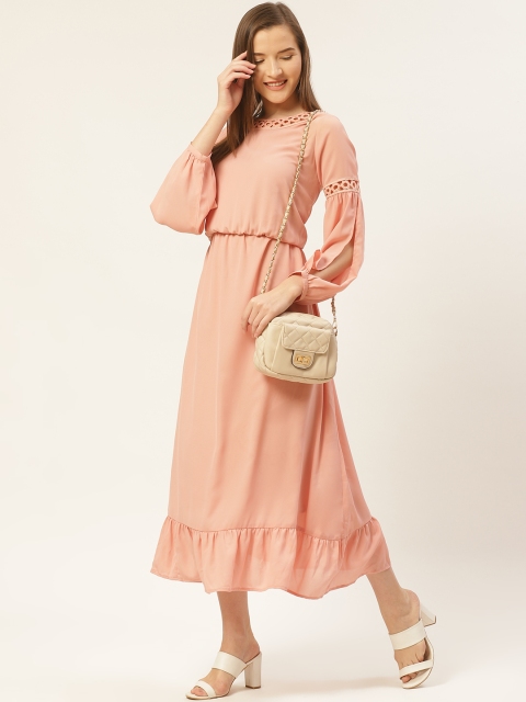 

DODO & MOA Women Peach-Coloured Solid Maxi Dress