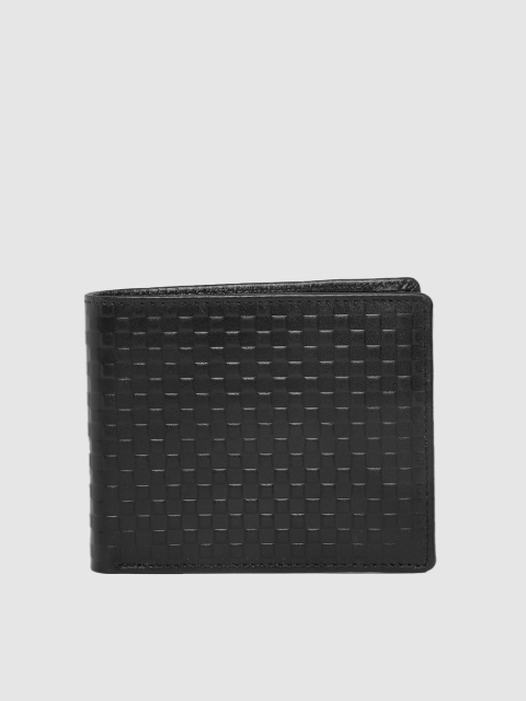 

amicraft Men Black Leather Textured Two Fold Wallet