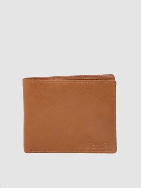 

amicraft Men Tan Brown Leather Solid Two Fold Wallet